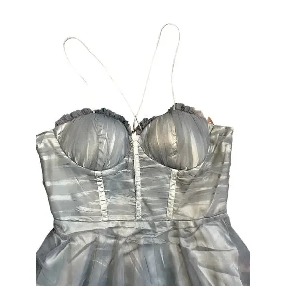 NWT Selfie Leslie Smitten Sweetheart Chiffon Sage Mini Dress Size XL Womens - Picture 4 of 9